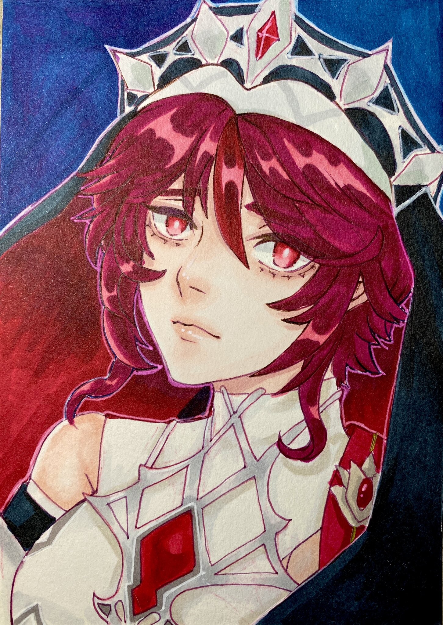 ArtStation Rosaria in alcohol markers