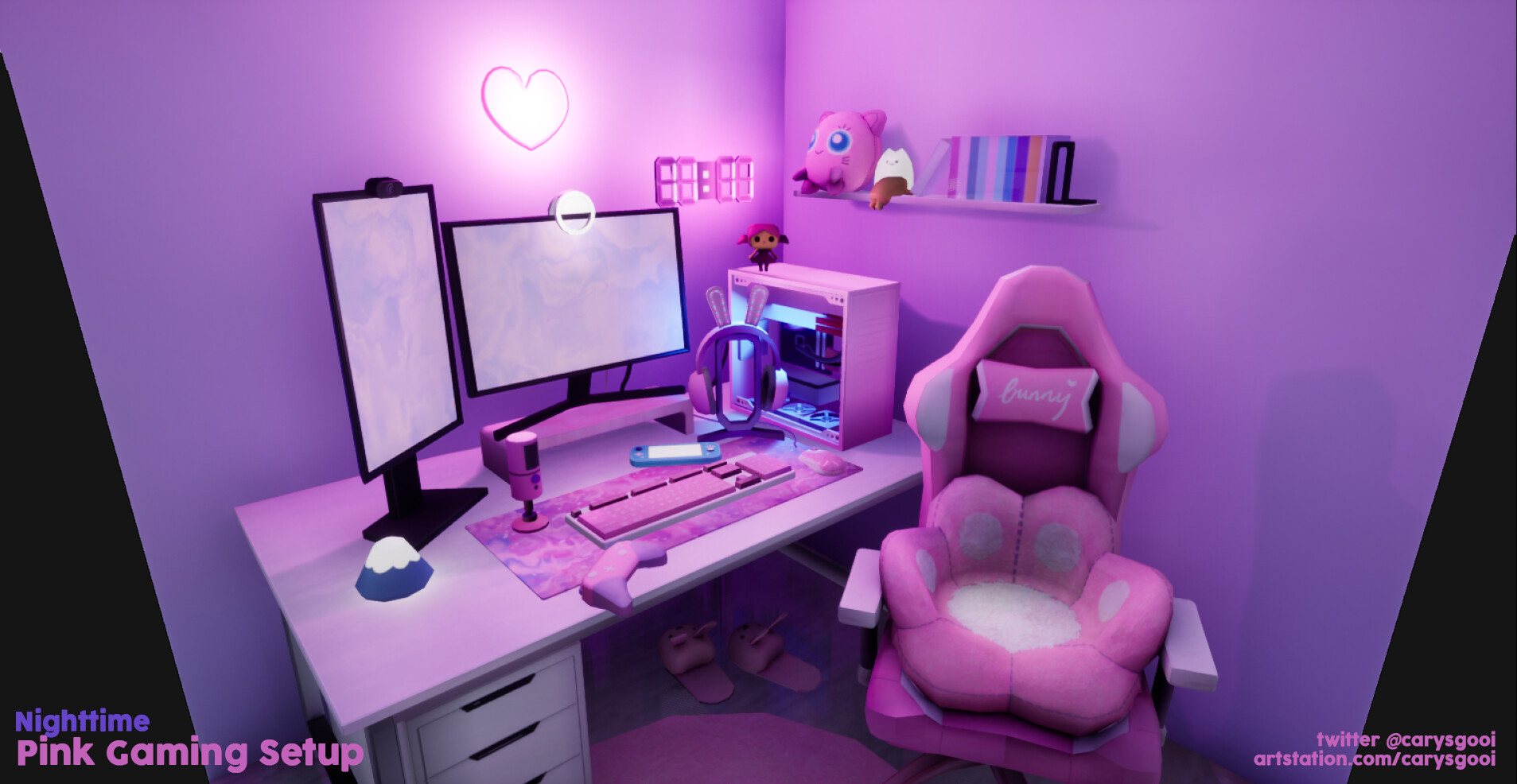 ArtStation - Pink Gaming Setup