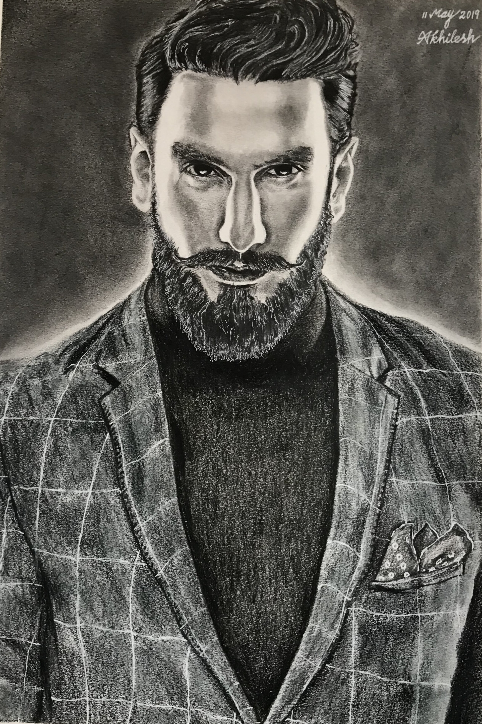 How to draw Ranveer Singh Drawing | Step by Step - YouTube