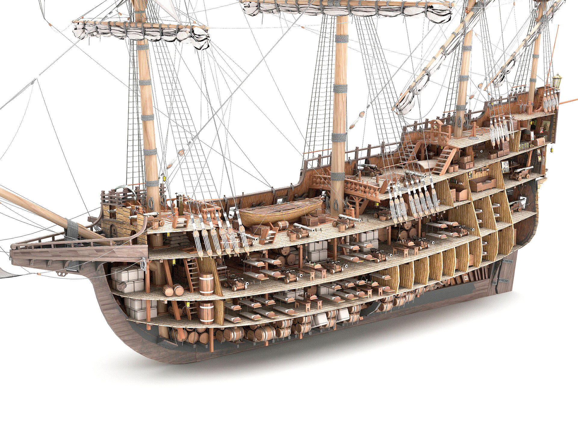 artstation-this-3d-galleon-includes-a-fully-detailed-interior