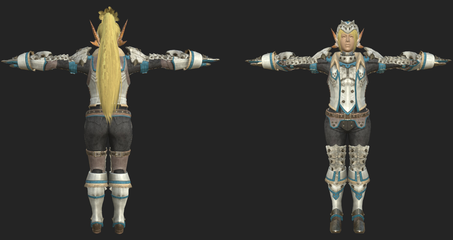 ArtStation - MHWI Barioth X Armor Remake