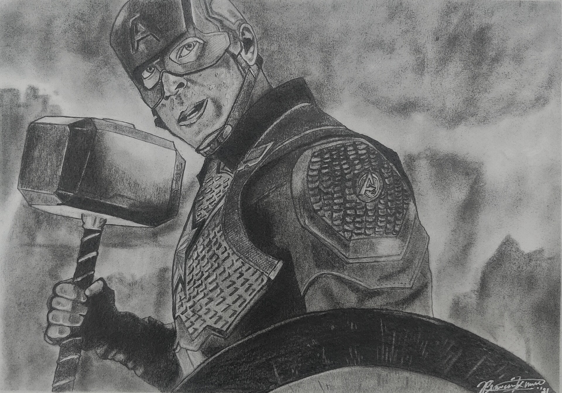 Captain america drawing HD wallpapers | Pxfuel