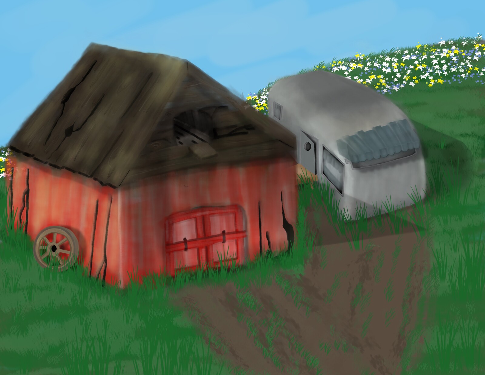 Barn and vintage RV home