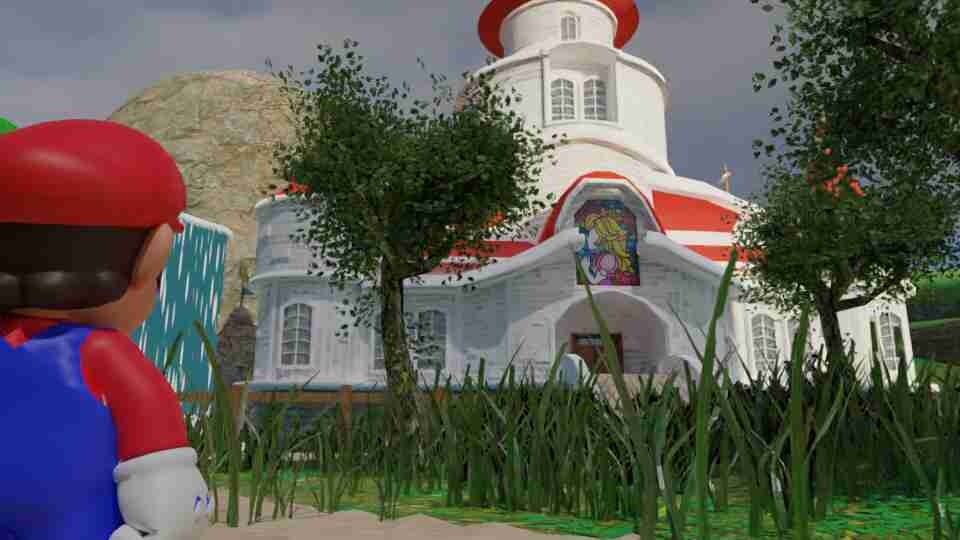 ArtStation peach's castle intro re imagined in 3D