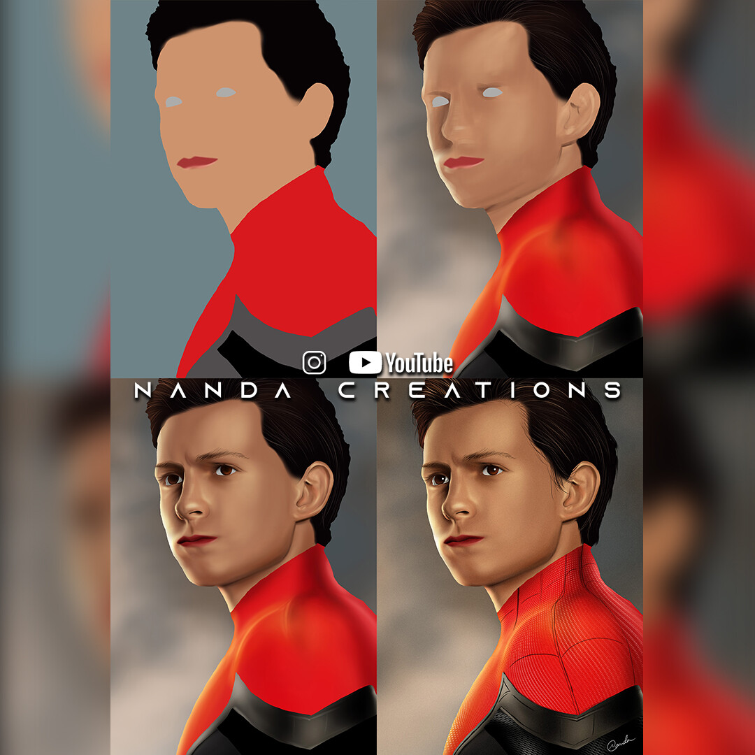 Artstation - Spiderman Digital Painting || How To Draw Spiderman | Peter  Parker | Happy Birthday Tom Holland