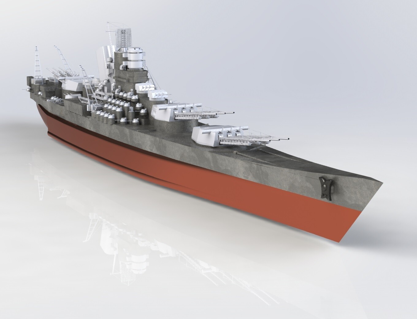 ArtStation concept for a super battleship (uchronia (1940))