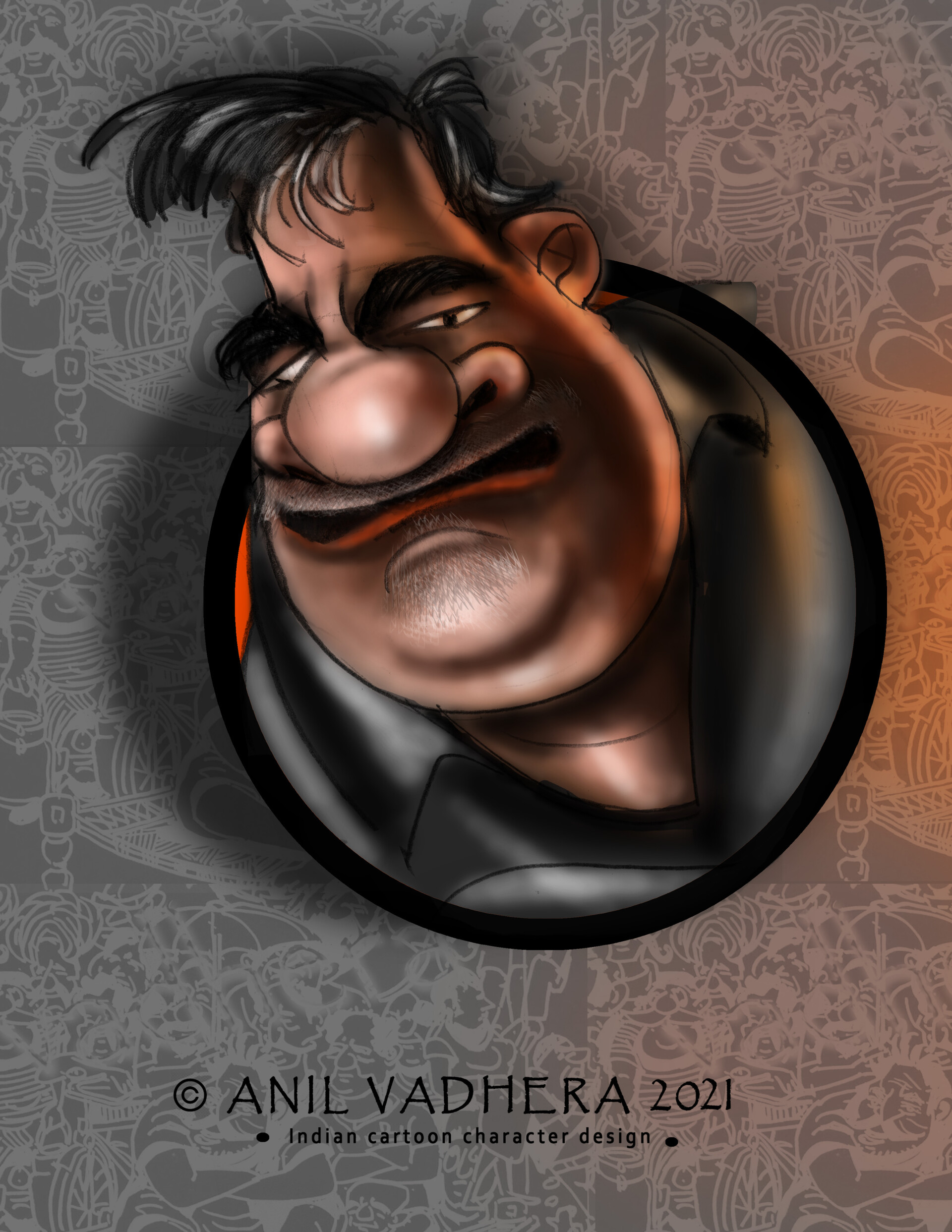 Anil Vadhera - Indian Common Man Cartoon Character