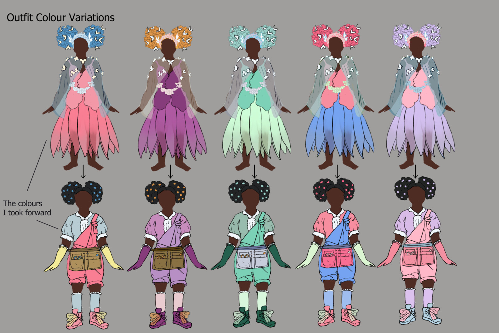 Outfit Colour Variations.
