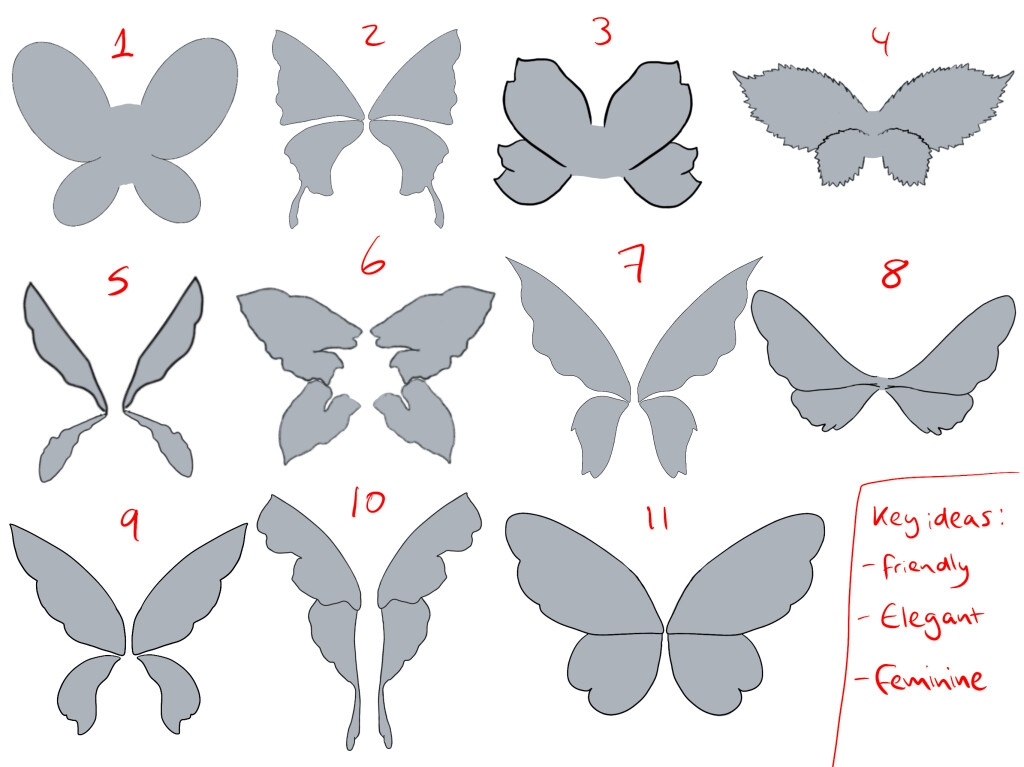 Initial concepts for the wings of Thabisa's Fairy form. I used flower imagery to create these! 