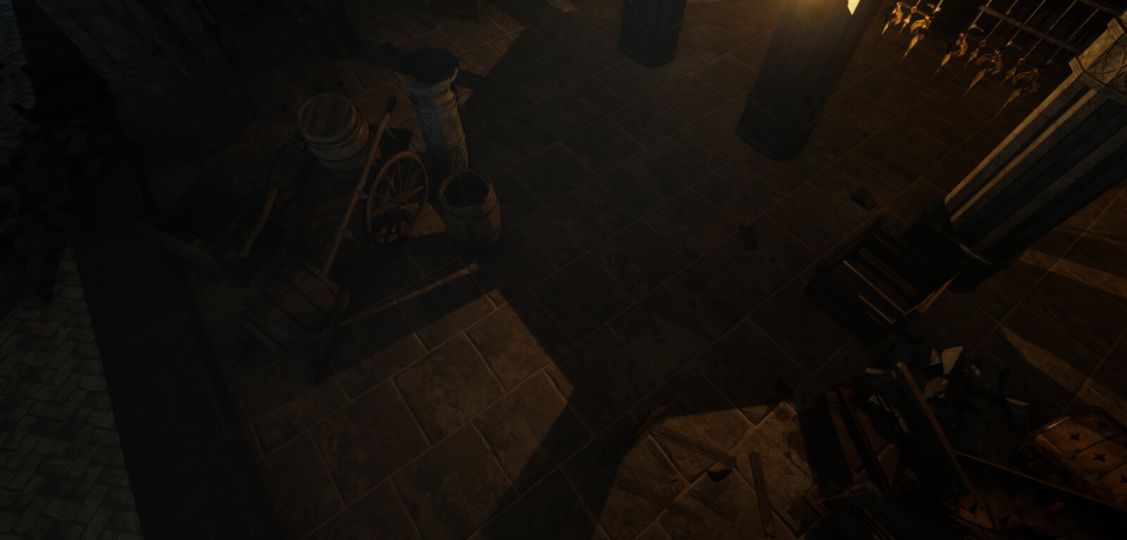 Stone floor in the level.