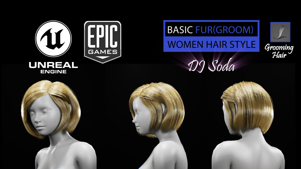 ArtStation - Dj Soda HAirStyle Grooming Real-Time Hairstyle Unreal Engine 4