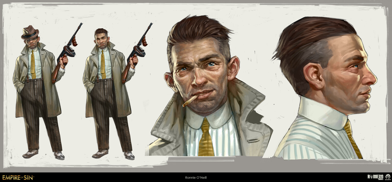 Ronnie "Little Boss" O'Neill concept art. Irish-American boss of the Meatpackers gang.