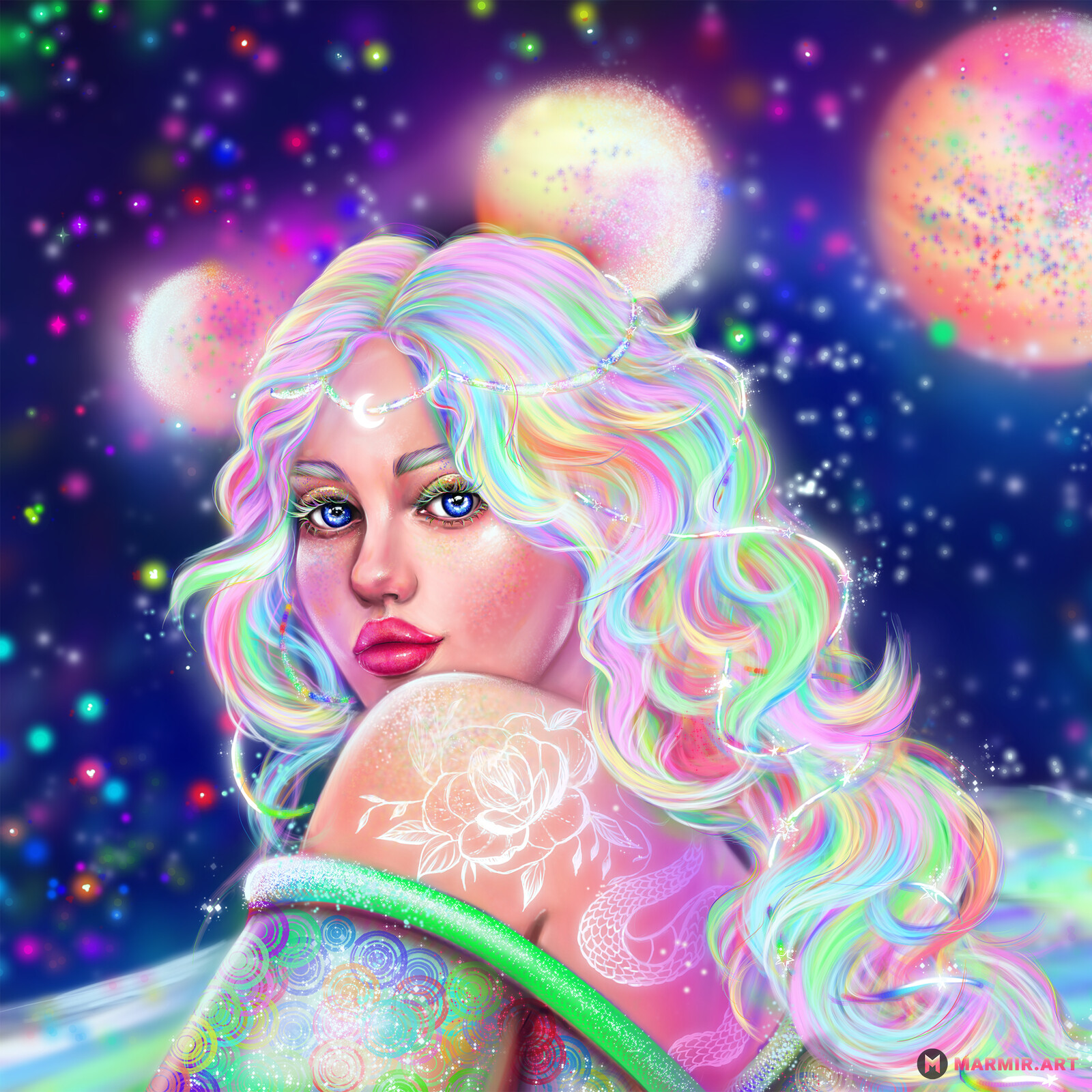 MarMirArt Rainbow Girl Rainbow BrushSet Presentation 43 Rainbow Brushes For Procreate