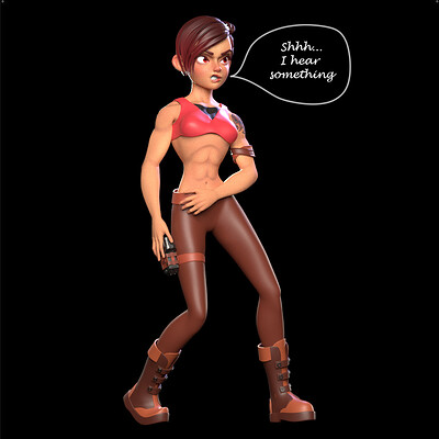 Rigged - Stylized Character Woman - Rinna - City Hunter