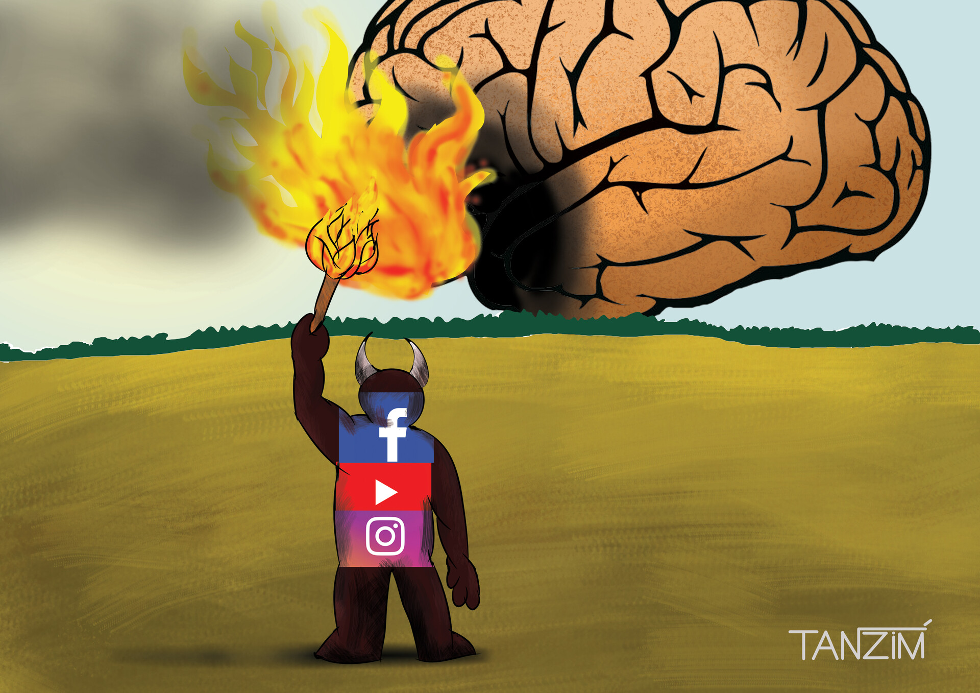 ArtStation - Cartoon about impact of social media