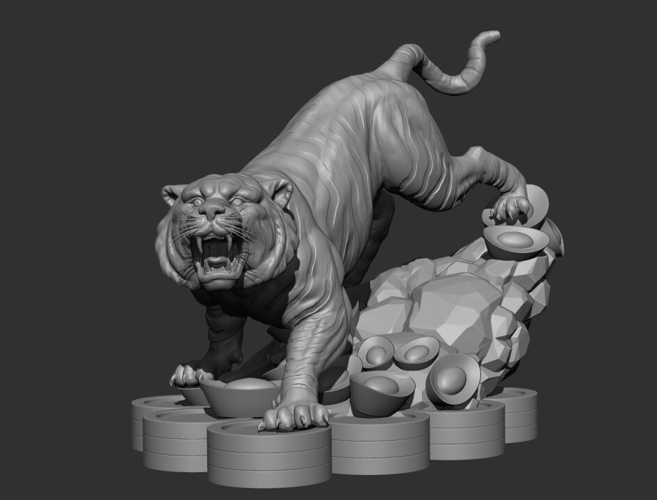 ArtStation - Tiger Statue