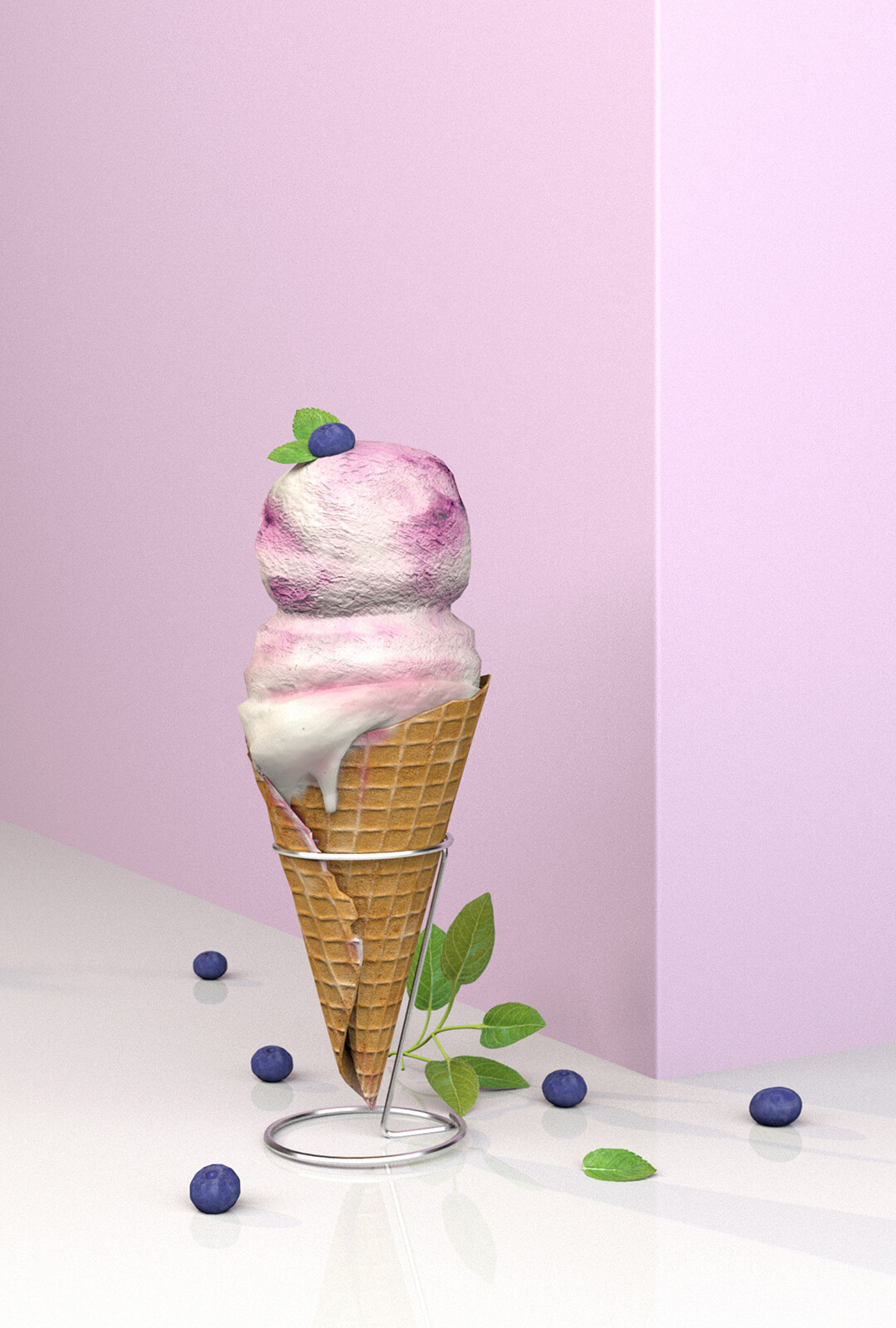 ArtStation Blueberry Waffle Cone
