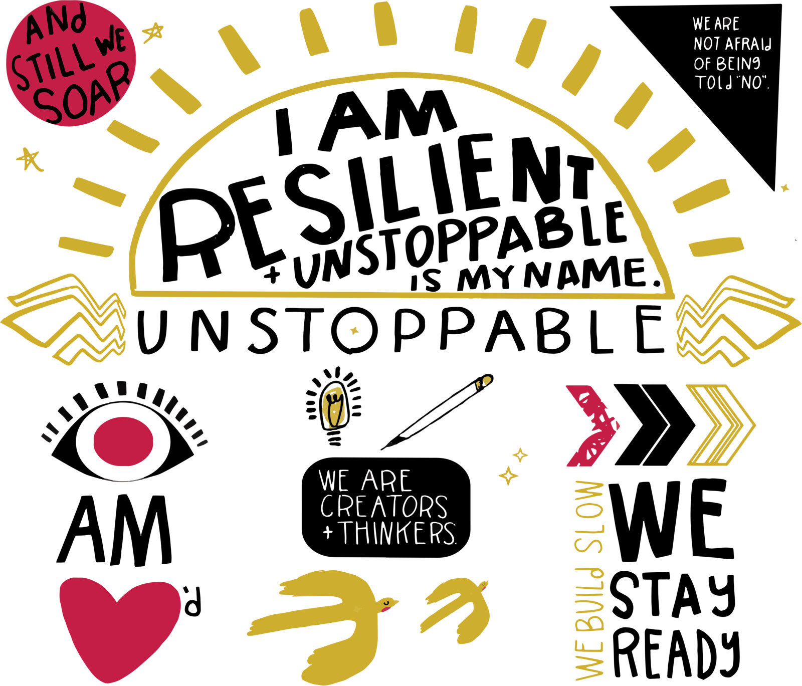 Illustration and Hand-Lettering on Canvas Tote Bag for Rockstar Women's Event