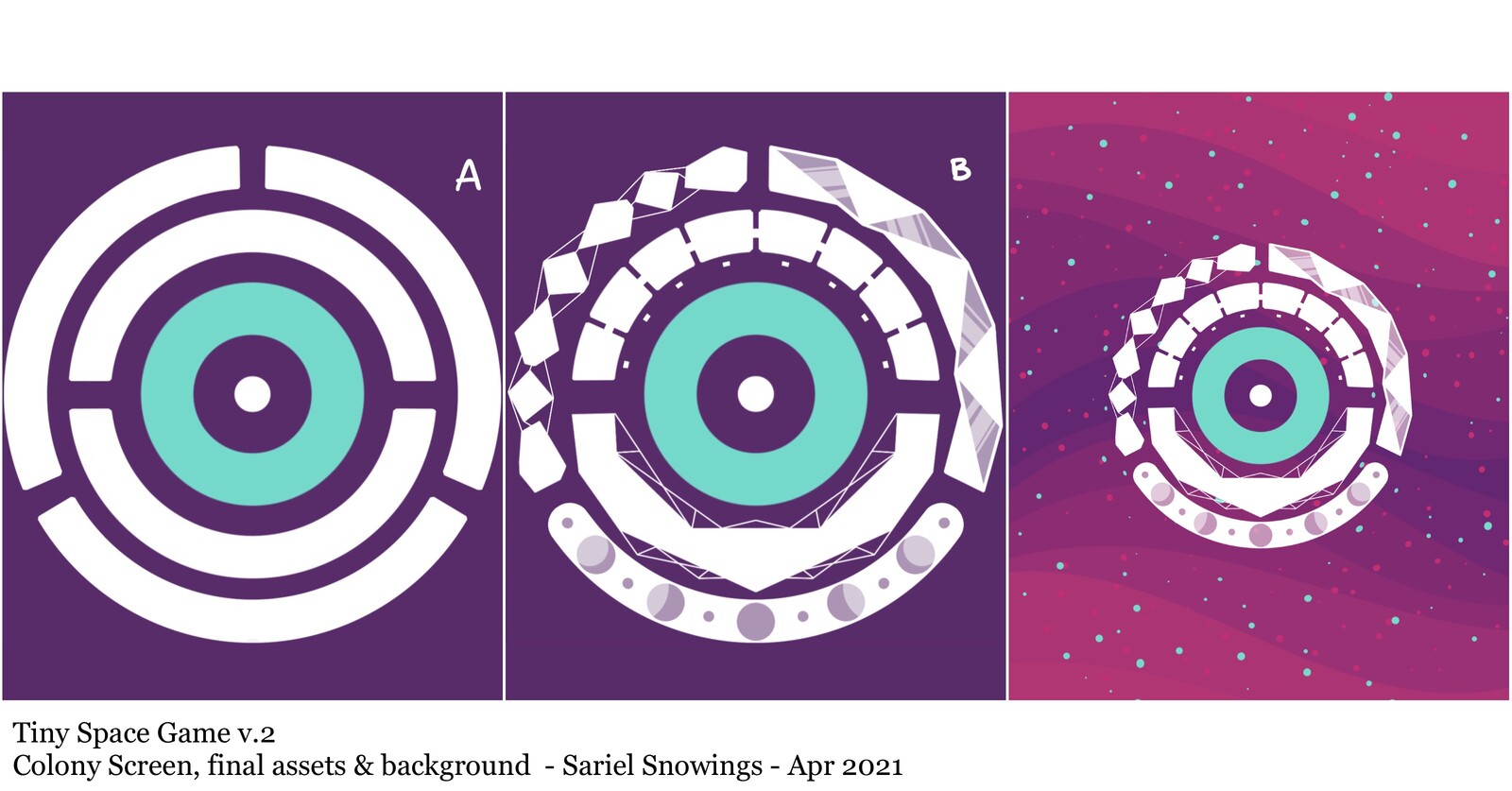 Final 2D assets for the colony screen (Modular colony and background optimized for parallax effect).
