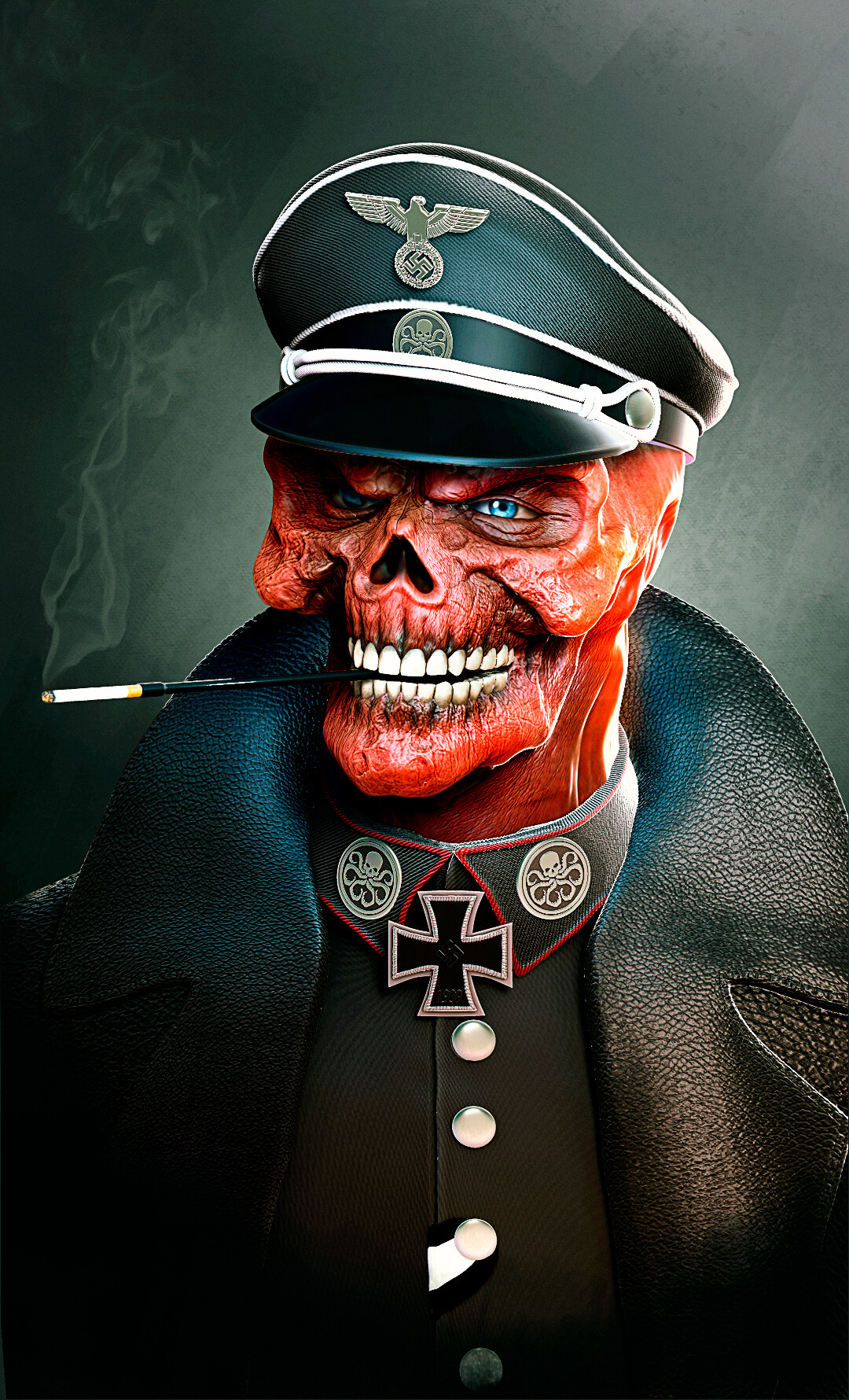Red clearance skull cap