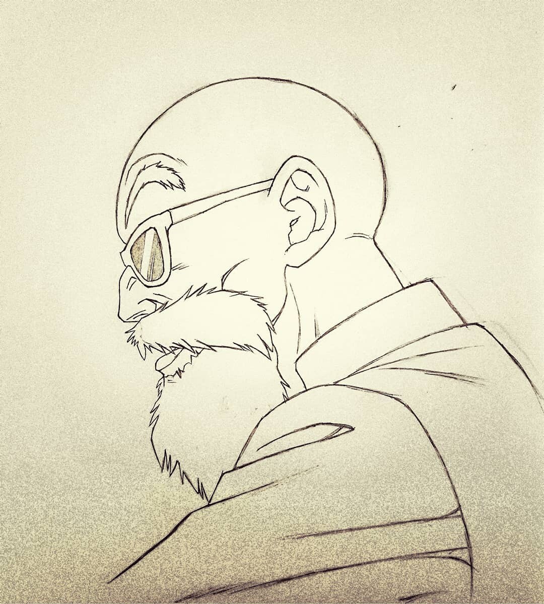 How to draw Master Roshi step by step for beginners | Drawings, Draw, Anime