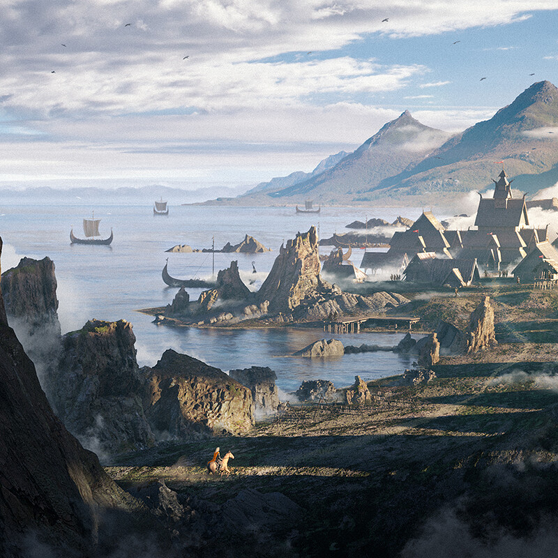 Viking coastal village