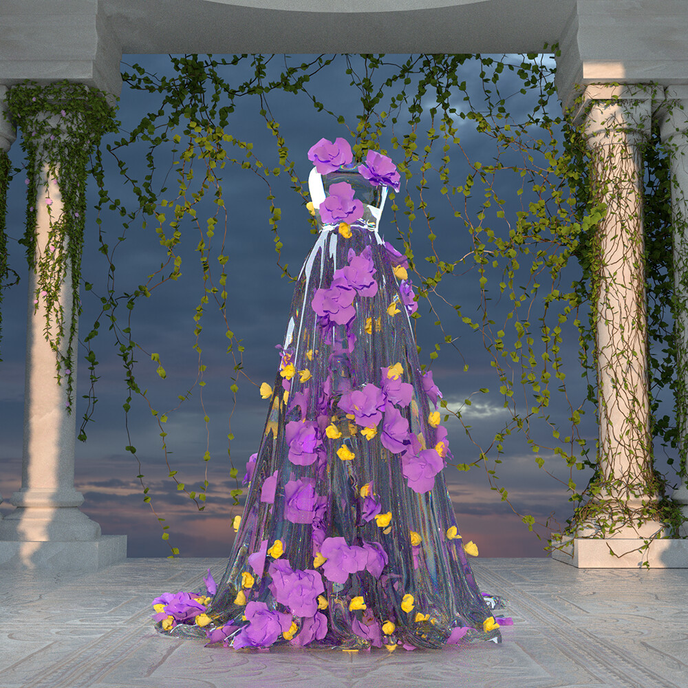 ArtStation - Dress with flowers animation