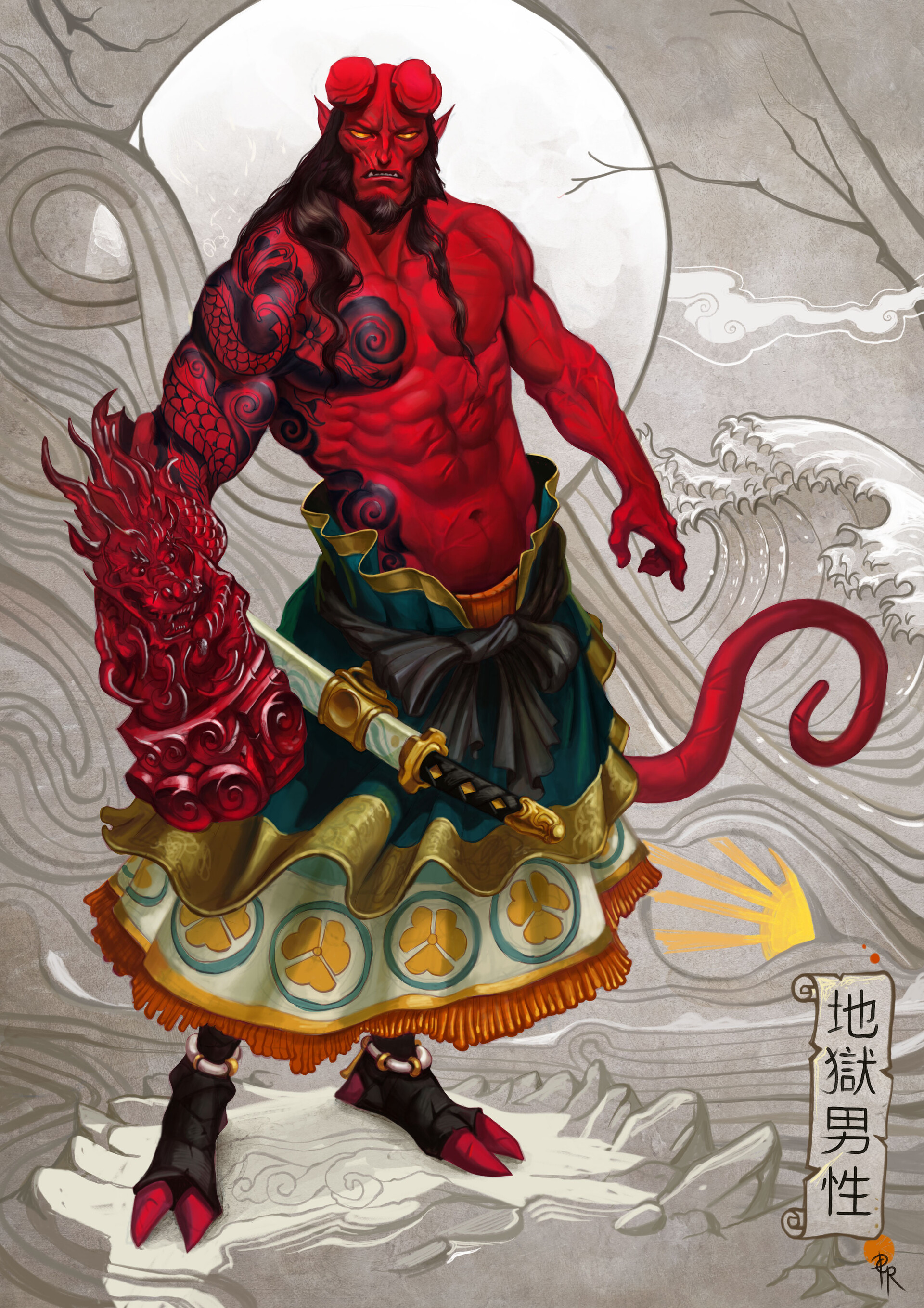 ArtStation - Samurai Hellboy