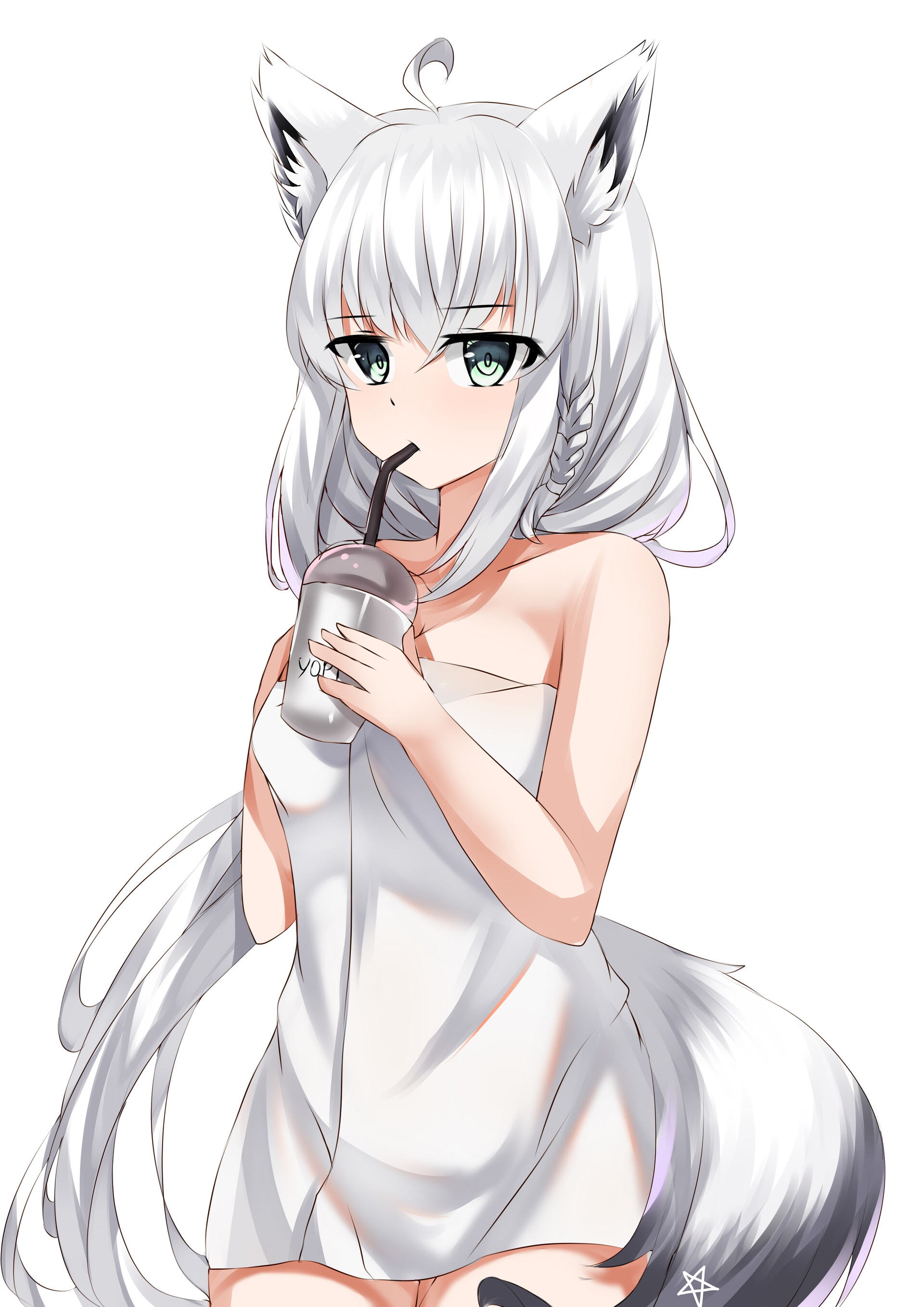 ArtStation - white fox girl character commissions