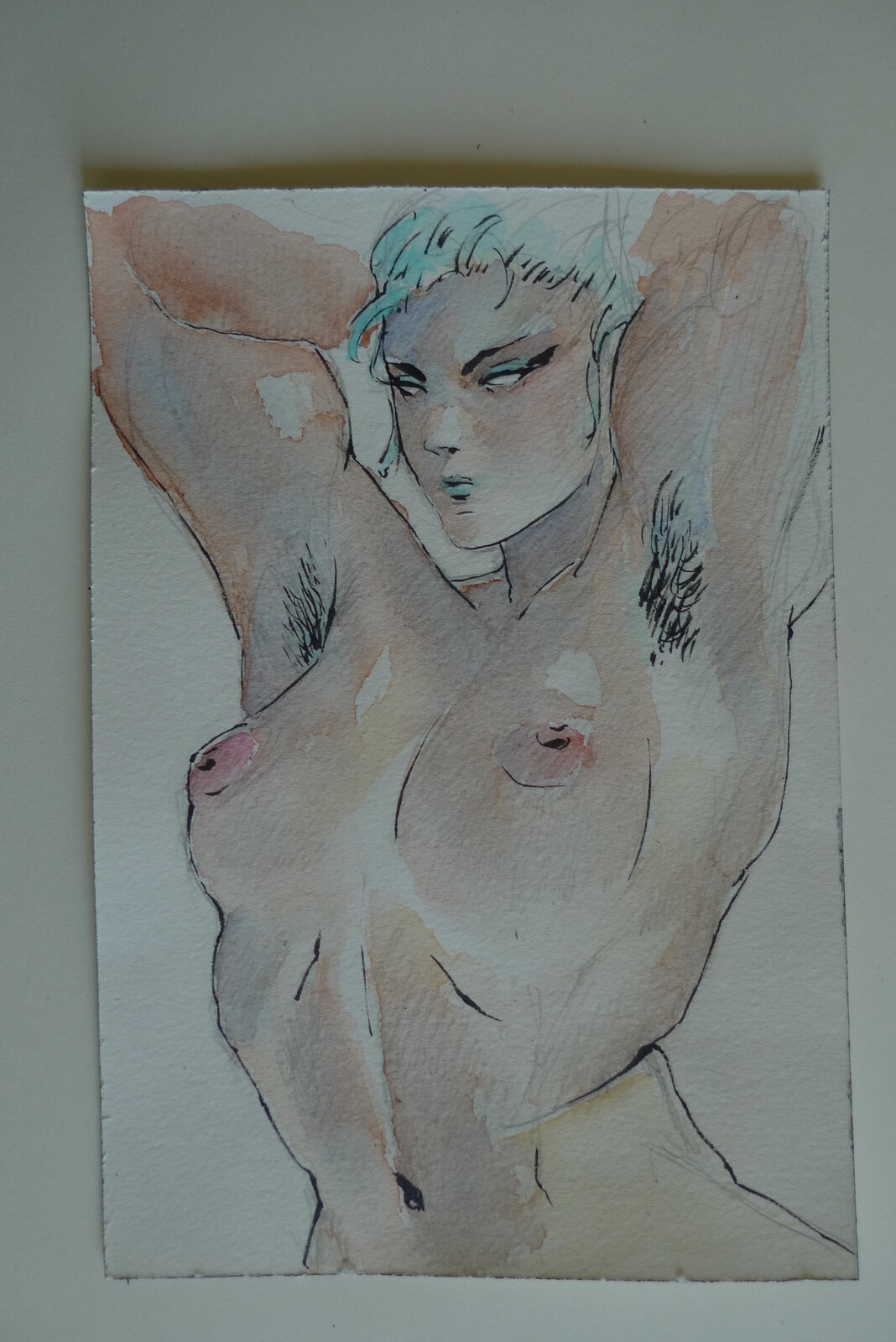 ink and watercolours sketch