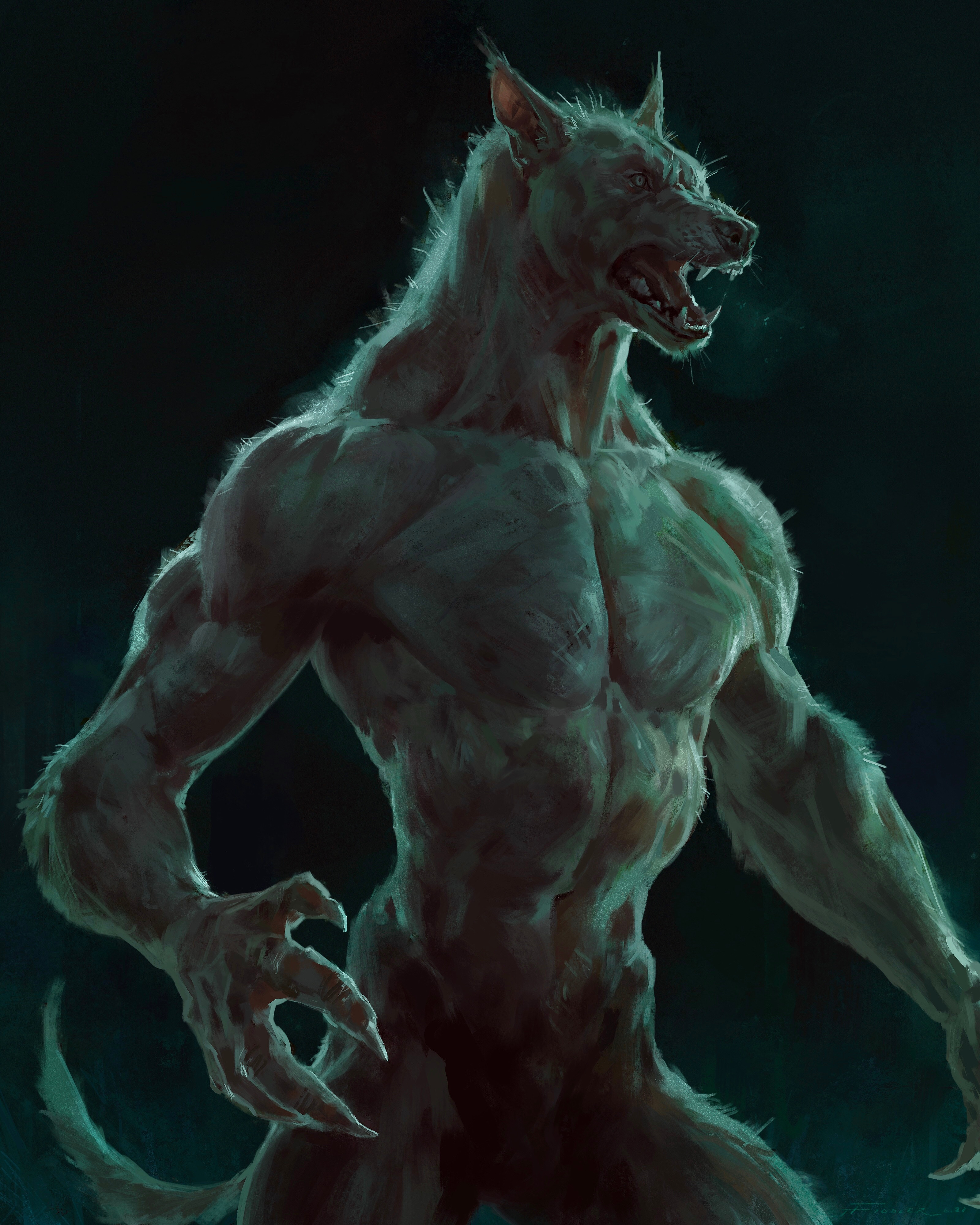 ArtStation - Night of the werewolf