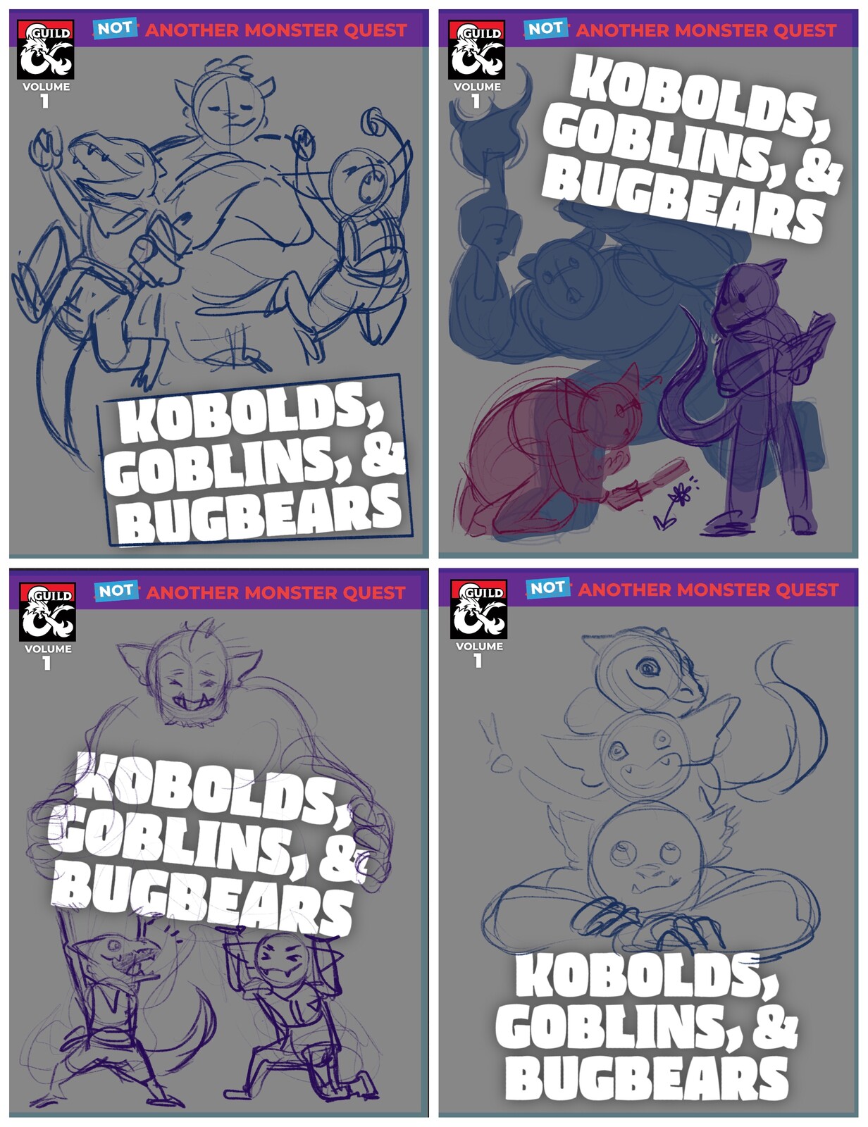 First thumbnails sent to the art & editing team.