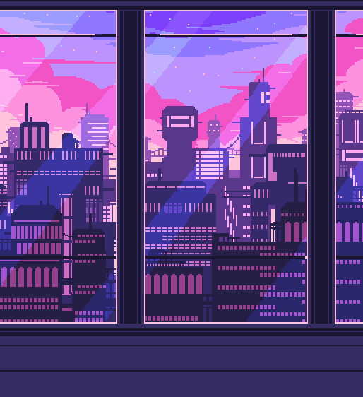 ArtStation - City Skyline_Pixel Art