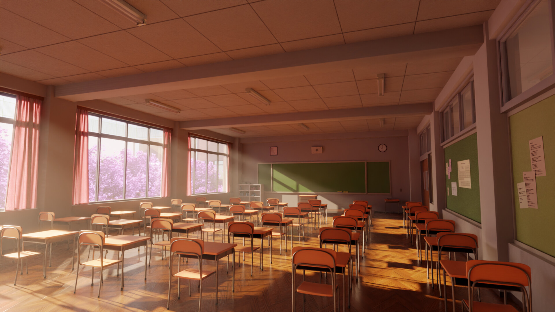 ArtStation - Anime style Japanese classroom