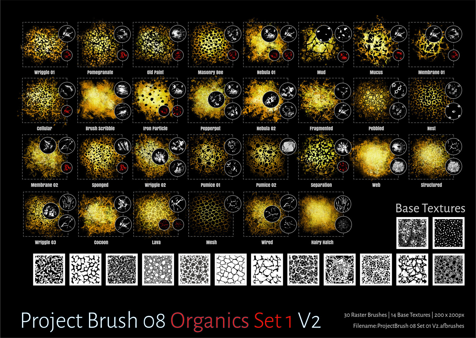 Project Brush 08 Organics Set 01
30 Raster brushes