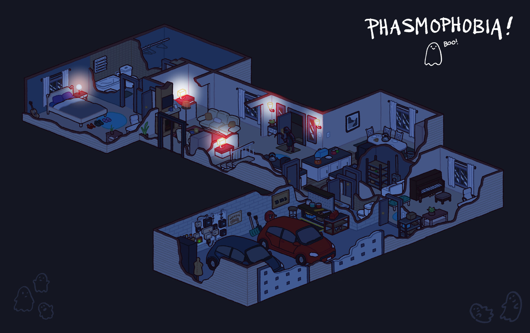 ArtStation Phasmophobia: Isometric Ridgeview Rd House