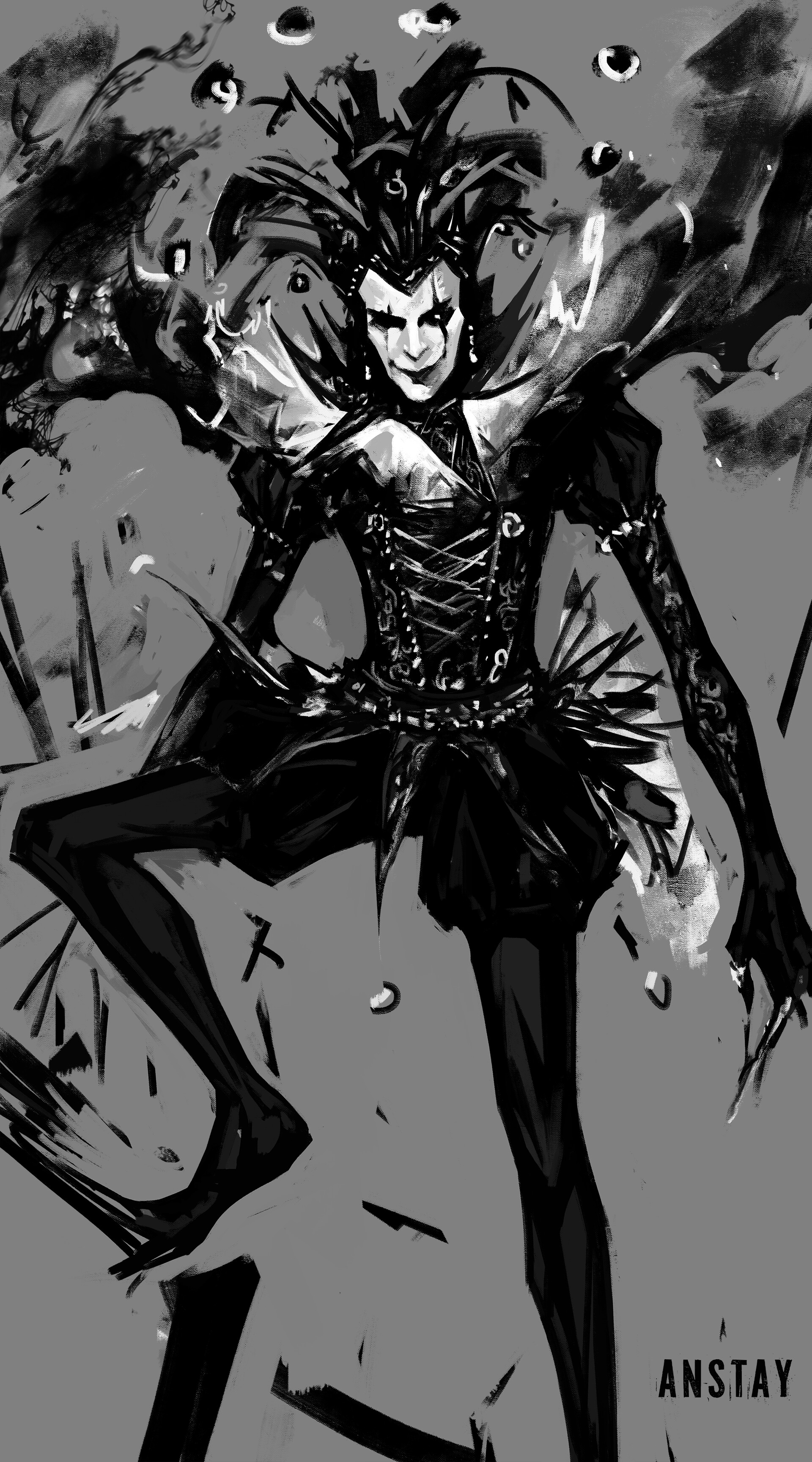 Black and deals white jesters