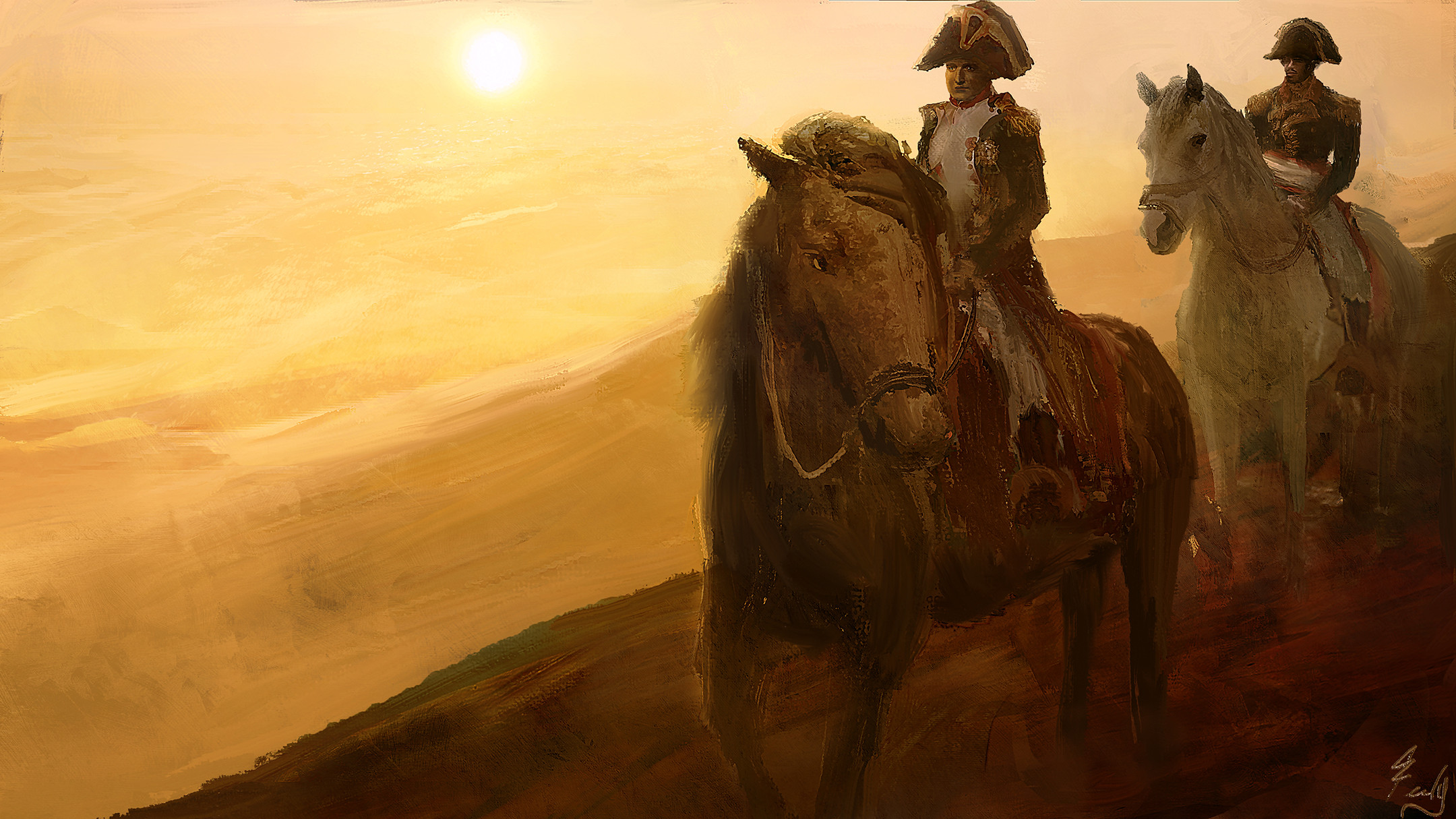 "Dumas and Napoleon Trek the Egyptian Desert"