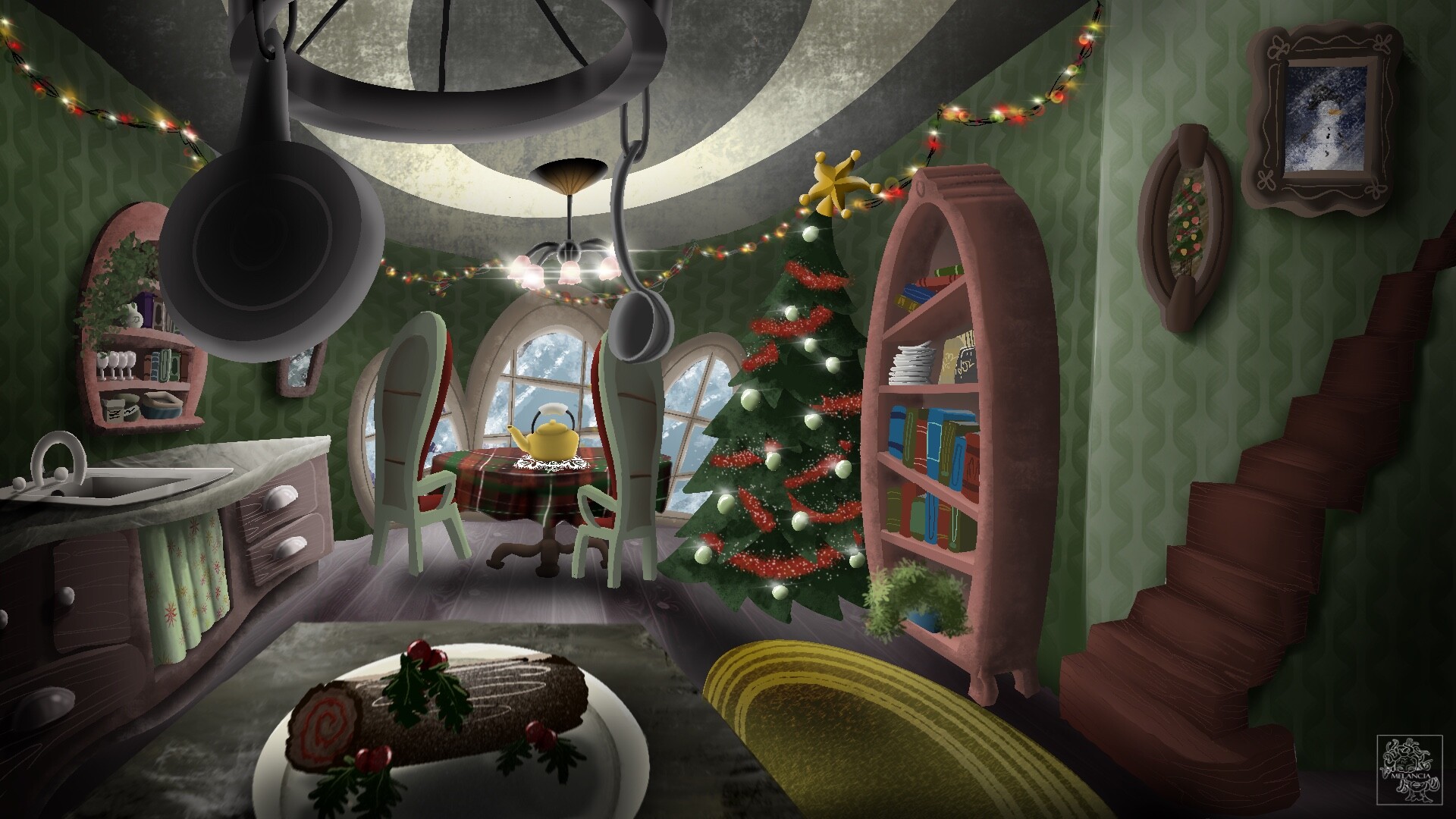 ArtStation - background design of The Grinch who stole christmas's kitchen