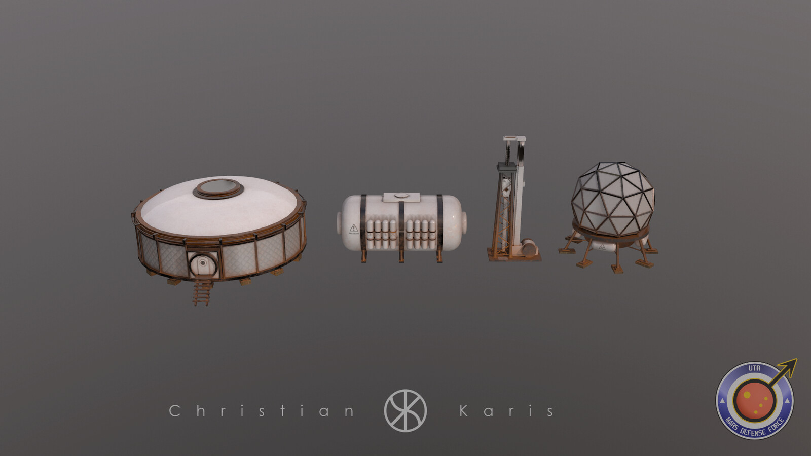 Deco Assets (Habitat, Tank, Drill, Radome)