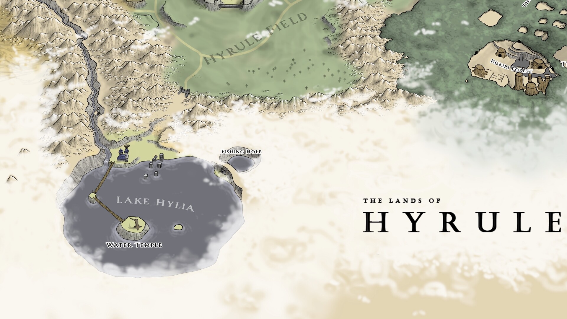 The Legend of Zelda: Ocarina of Time Hyrule World Map 