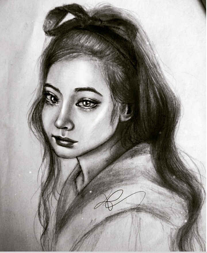 RC Artwork - Realistic portrait sketch of jennie blackpink