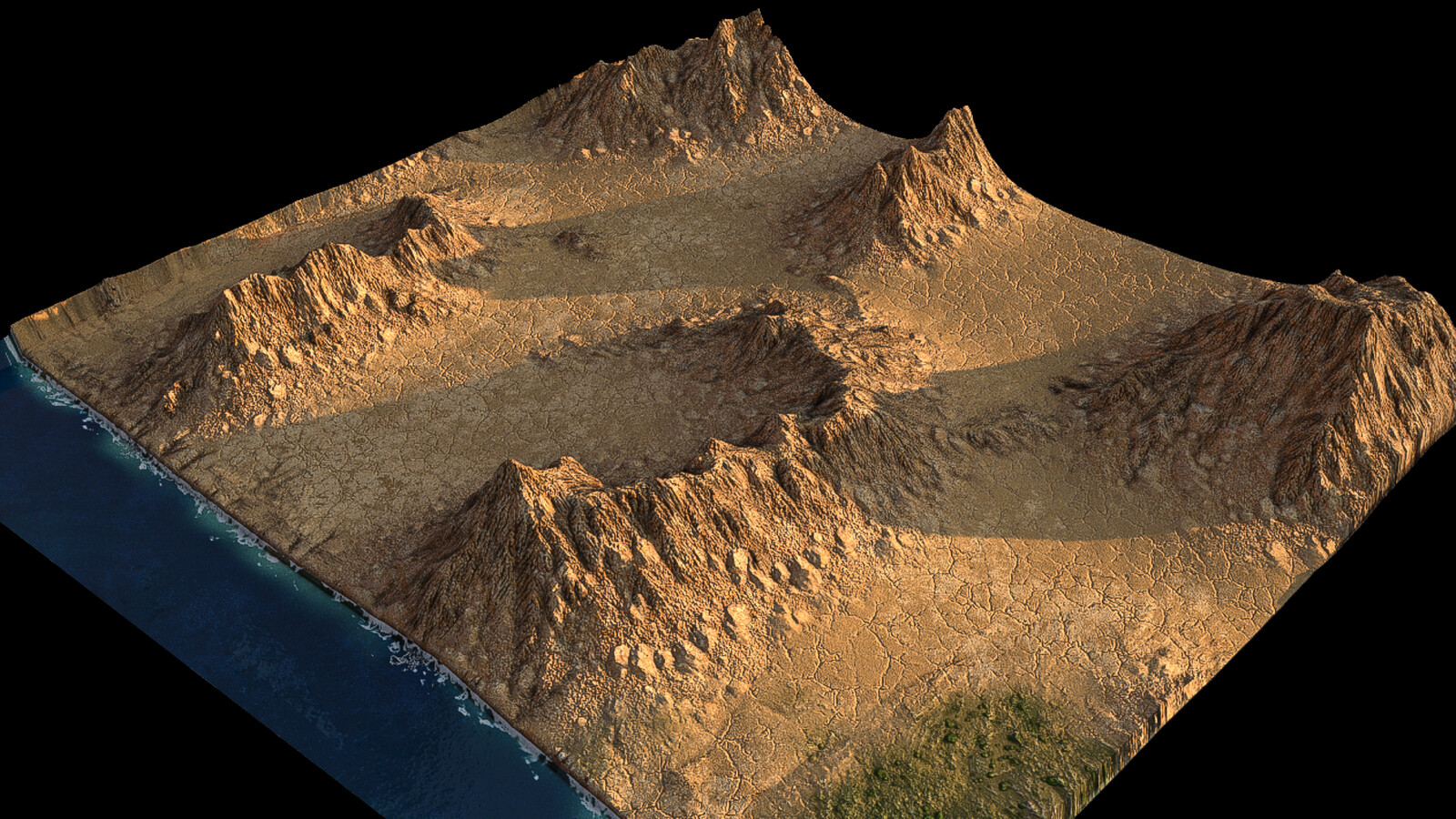 near Bingazii, rocky desert and stoned hills