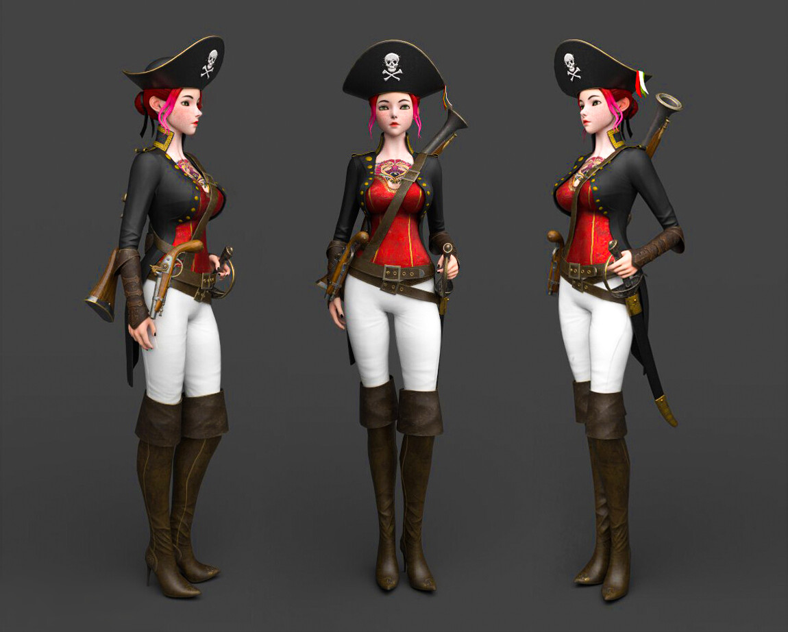 Pirate Girl Concept
Maya
Zbrush
Substance Painter
Marmoset
Photoshop
