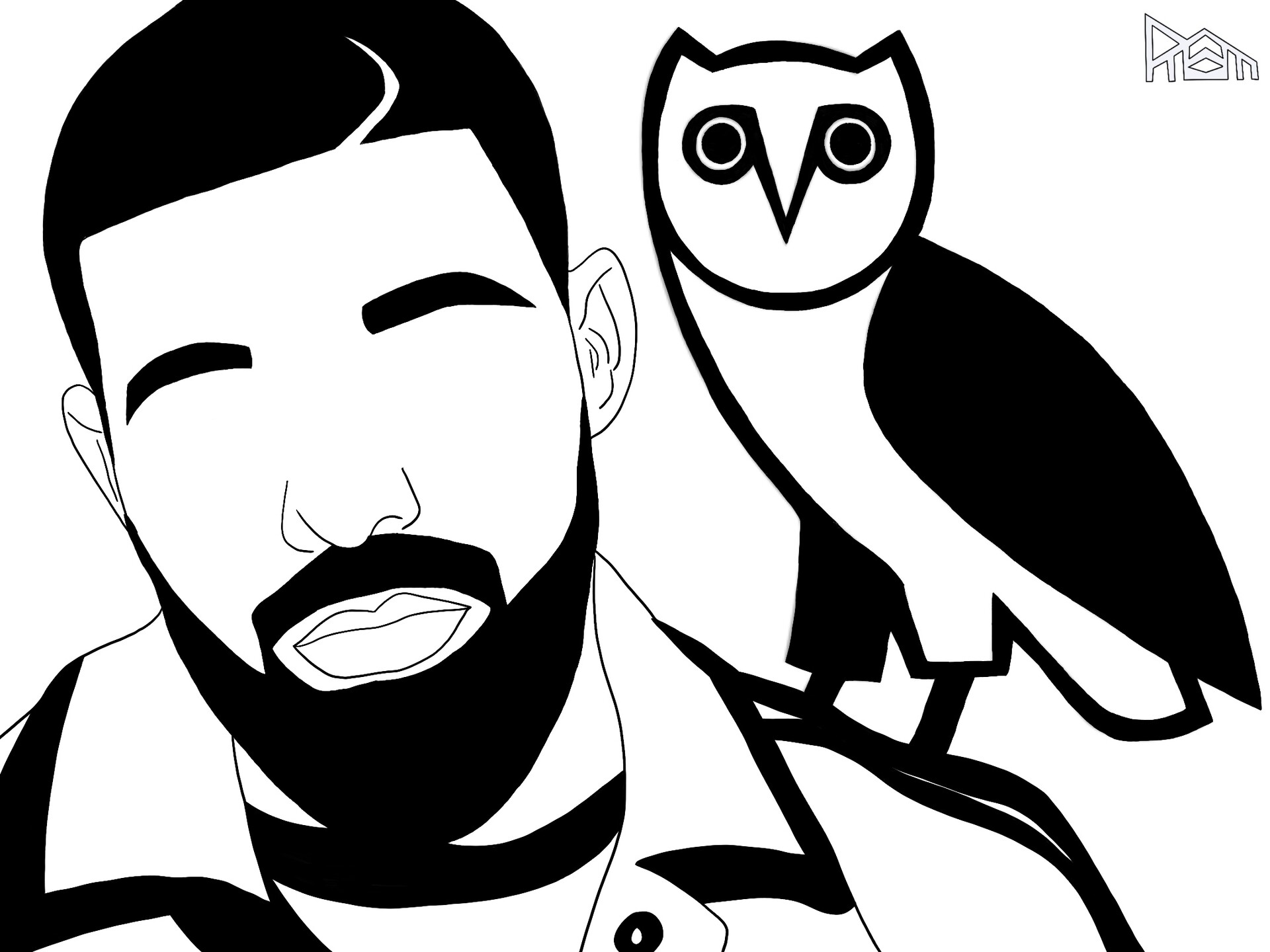 ArtStation - Drake B&W Illustration