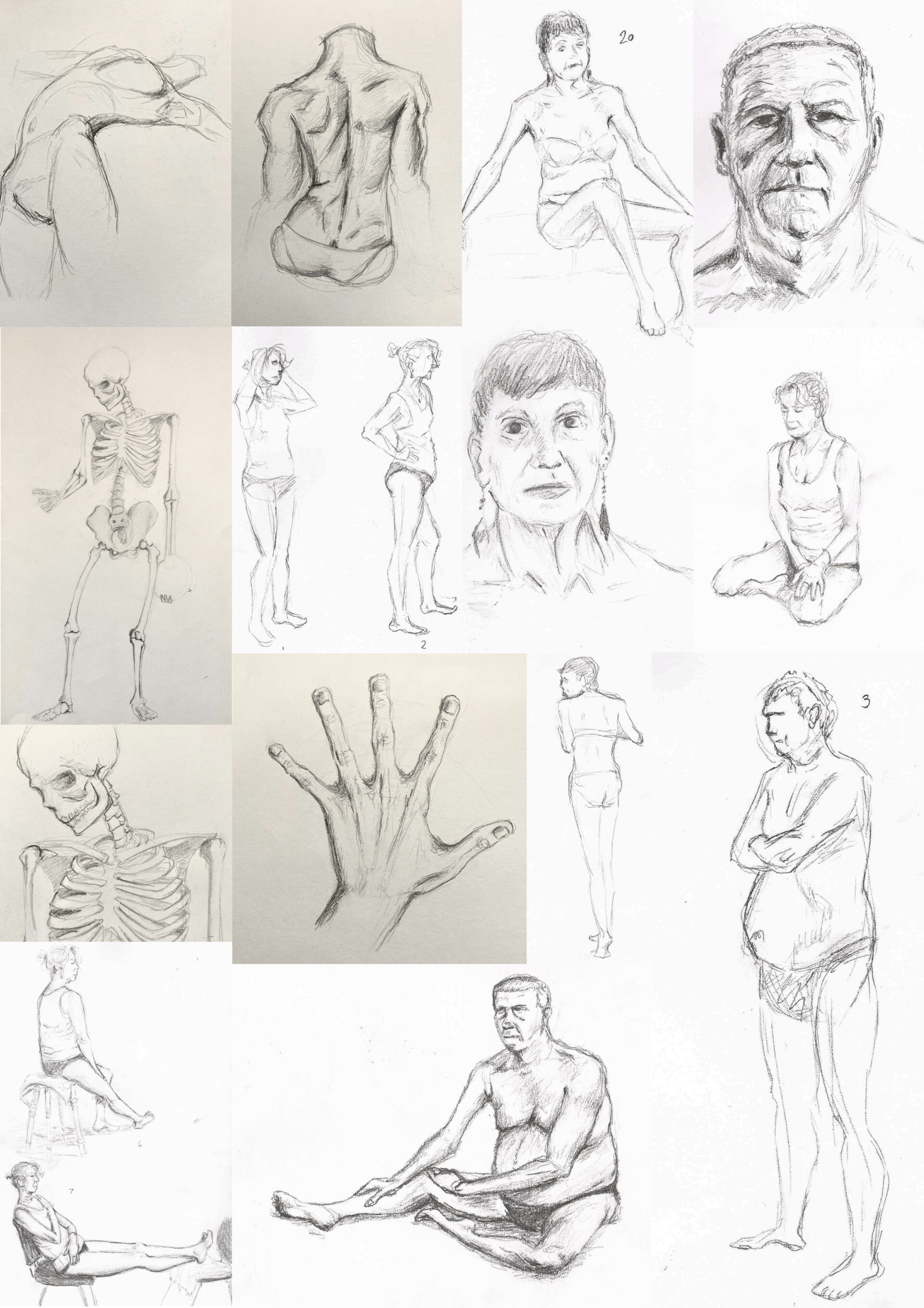 figure drawing collage