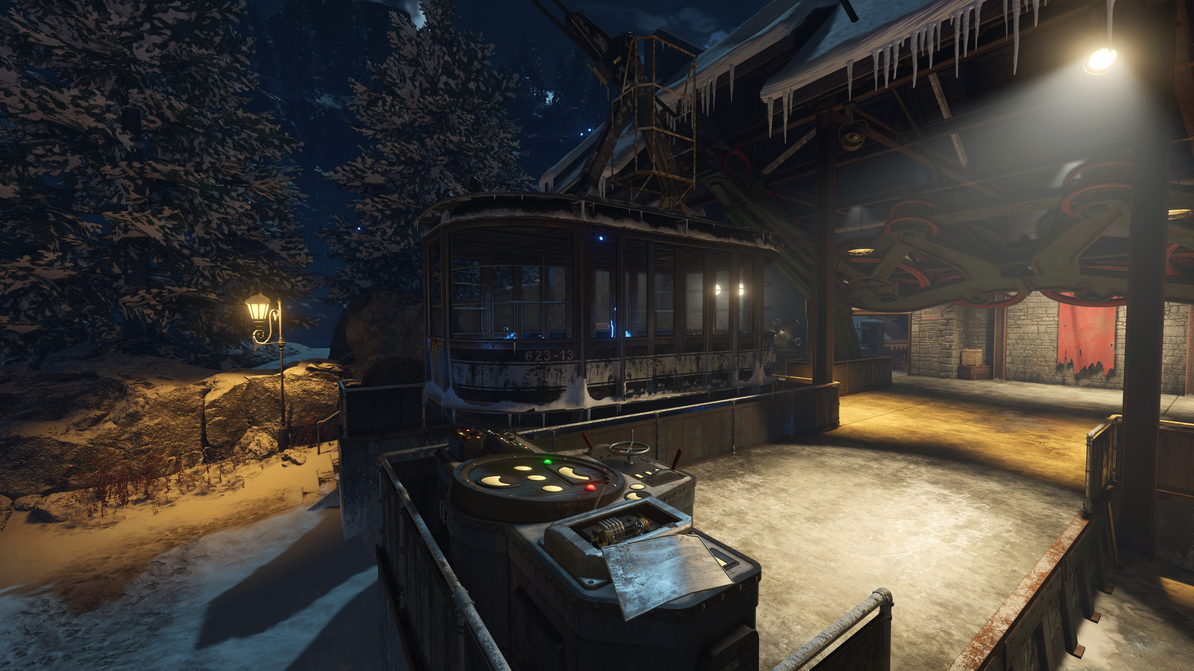 The sky tram and control console are zombie assets from BO3 that I authored in addition to lighting.