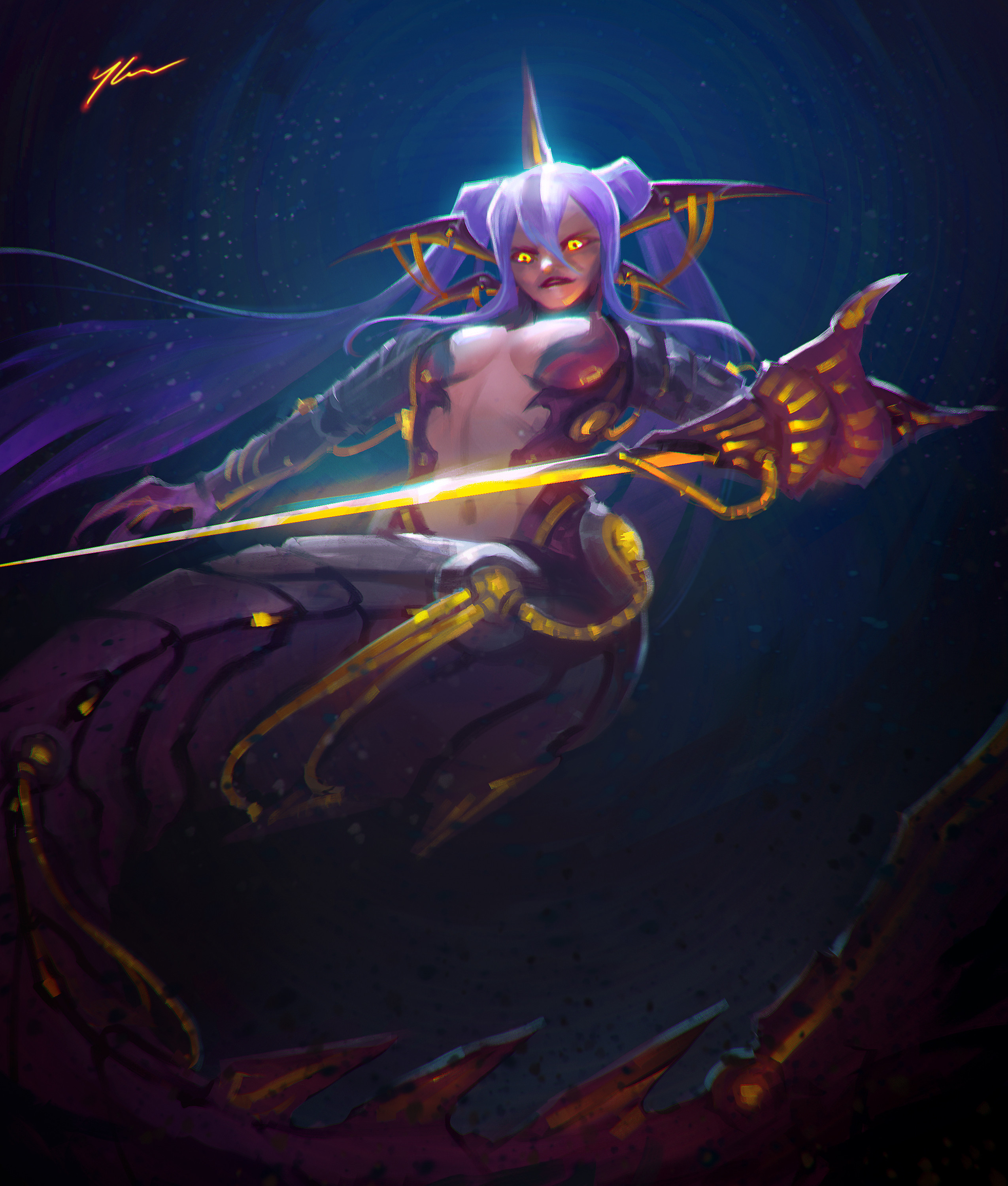 Battle Mermaid - a cyborg battle mermaid that likes to stab people