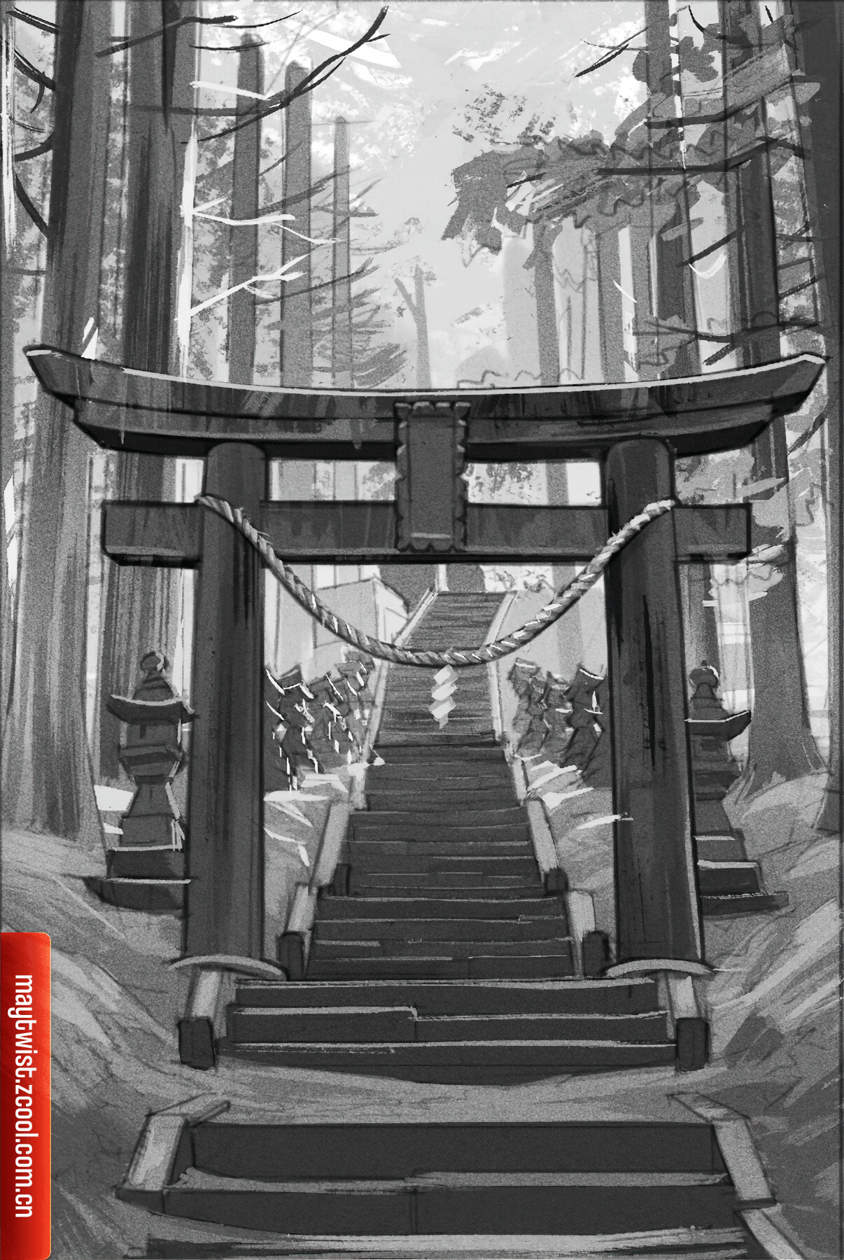 Liu Renpei - 风景临摹| 日本鸟居| Landscape Study | Japanese Liu Renpei - 风景临摹| 日本鸟居| Landscape Study | Japanese