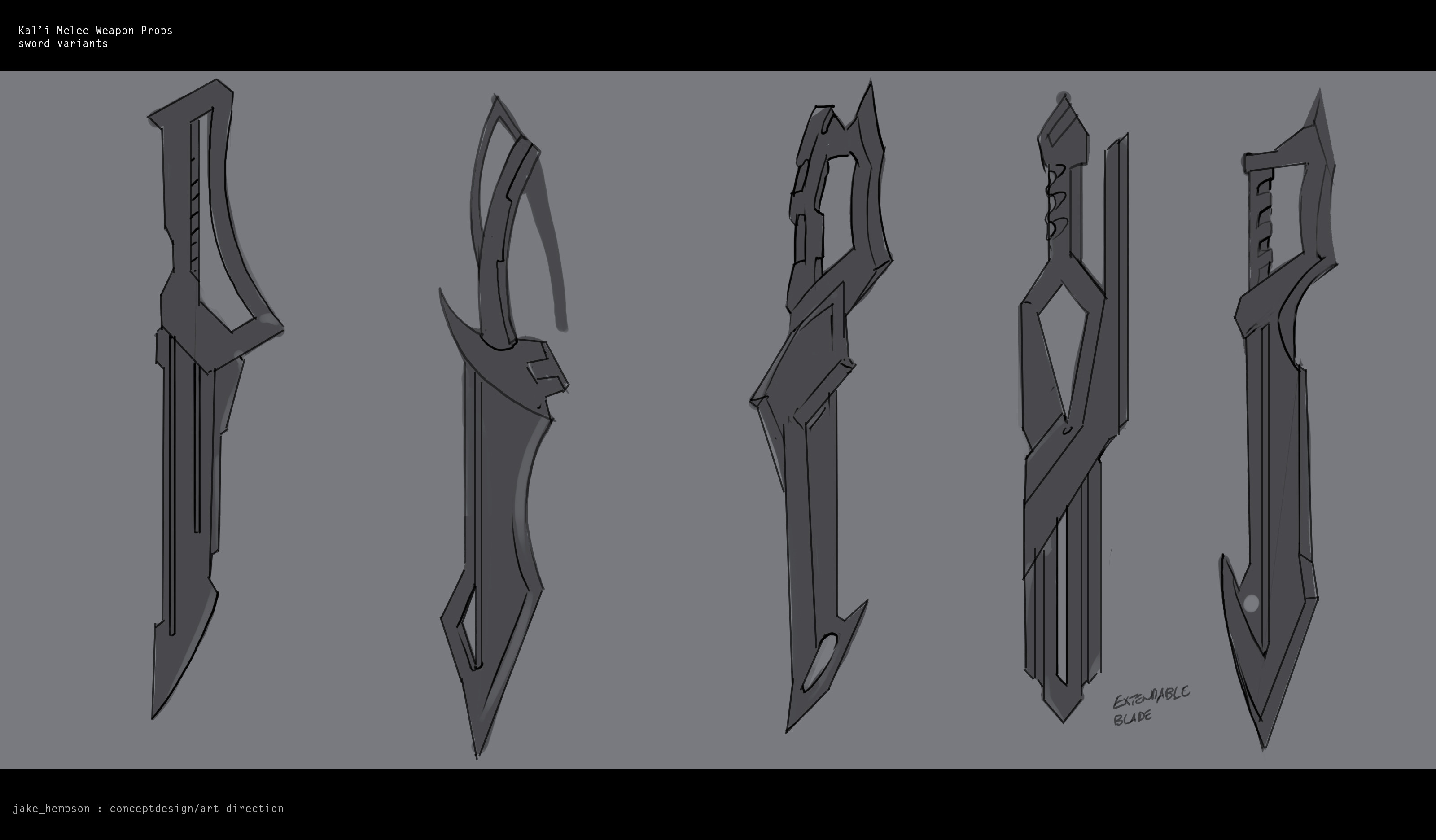 Thumbnail sketches for swords